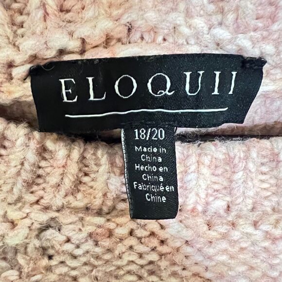 Eloquii Women’s Sweater 18/20 Pink Cable Knit Chunky Pullover Cozy Fall Winter - Picture 3 of 4